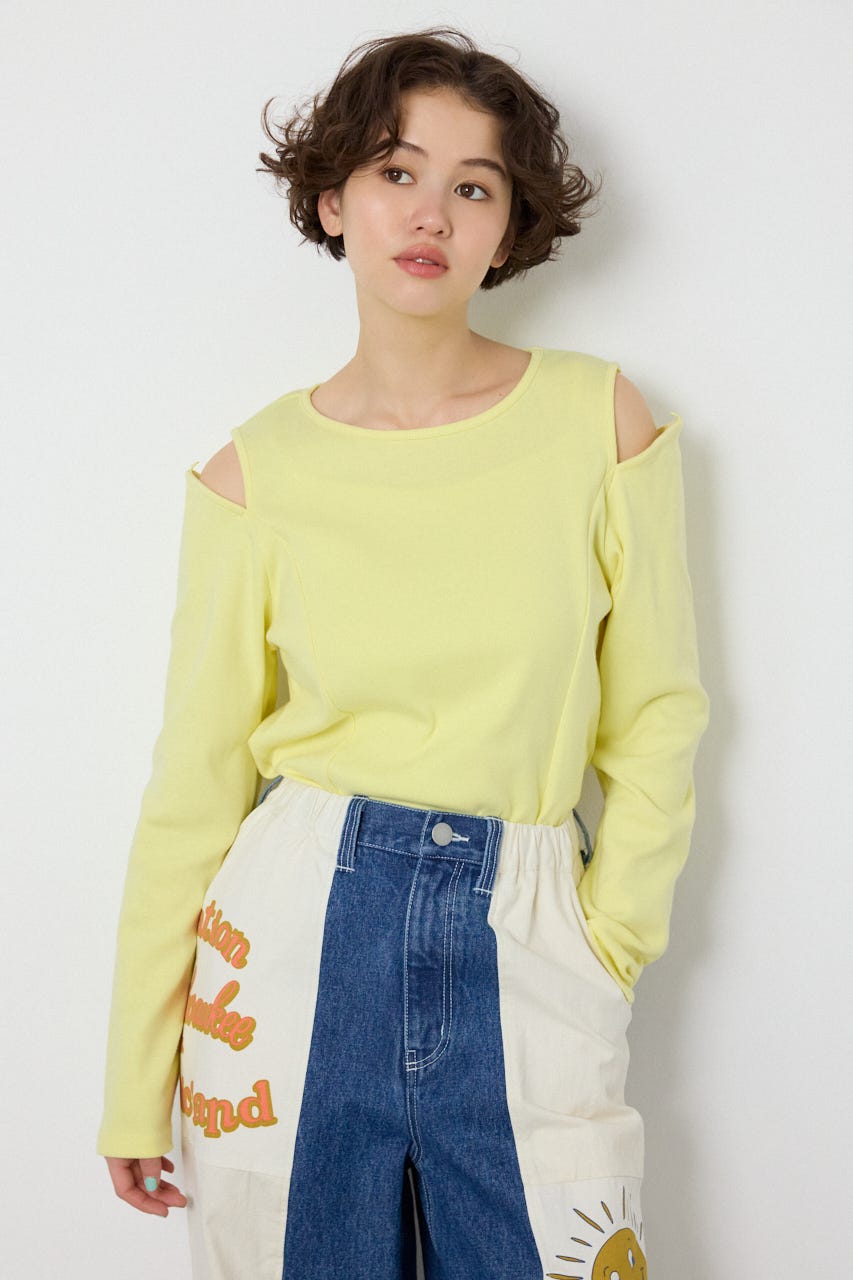 オープンショルダー2WAYトップス L/YEL FREE