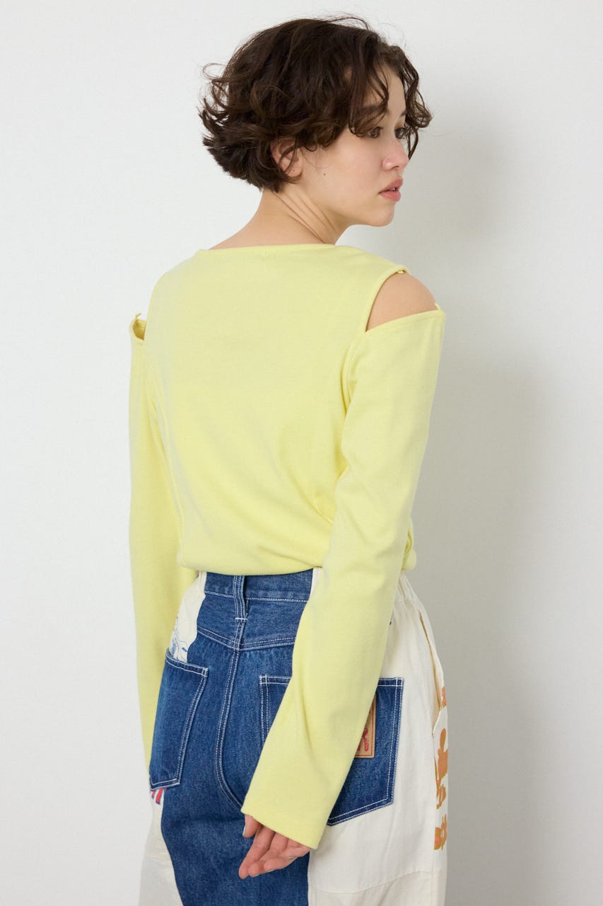 オープンショルダー2WAYトップス L/YEL FREE