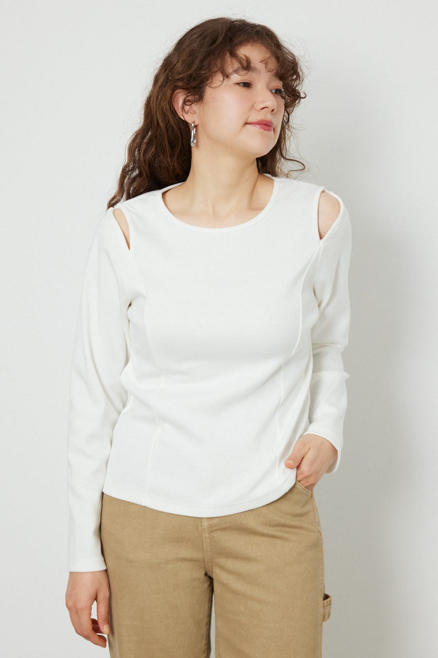 オープンショルダー2WAYトップス O/WHT FREE