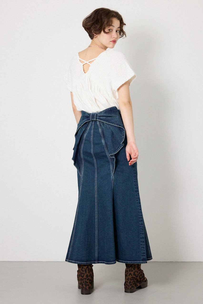 シャーリングトップス O/WHT FREE