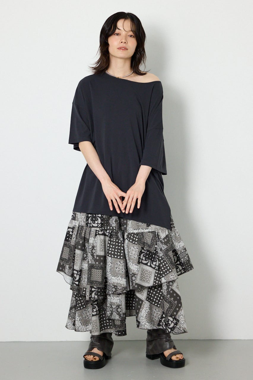 T/Fワンショルダールーズトップス BLK FREE
