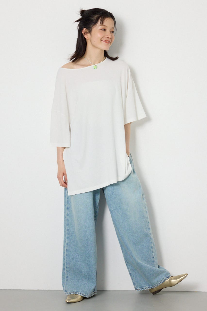 T/Fワンショルダールーズトップス O/WHT FREE