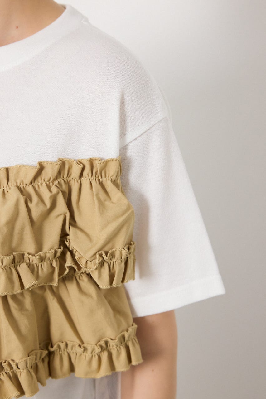 布帛チュールドッキングトップス O/WHT FREE