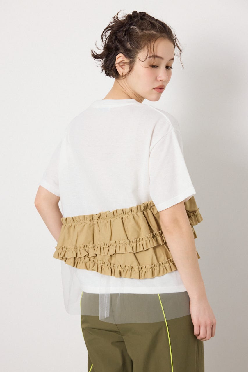 布帛チュールドッキングトップス O/WHT FREE