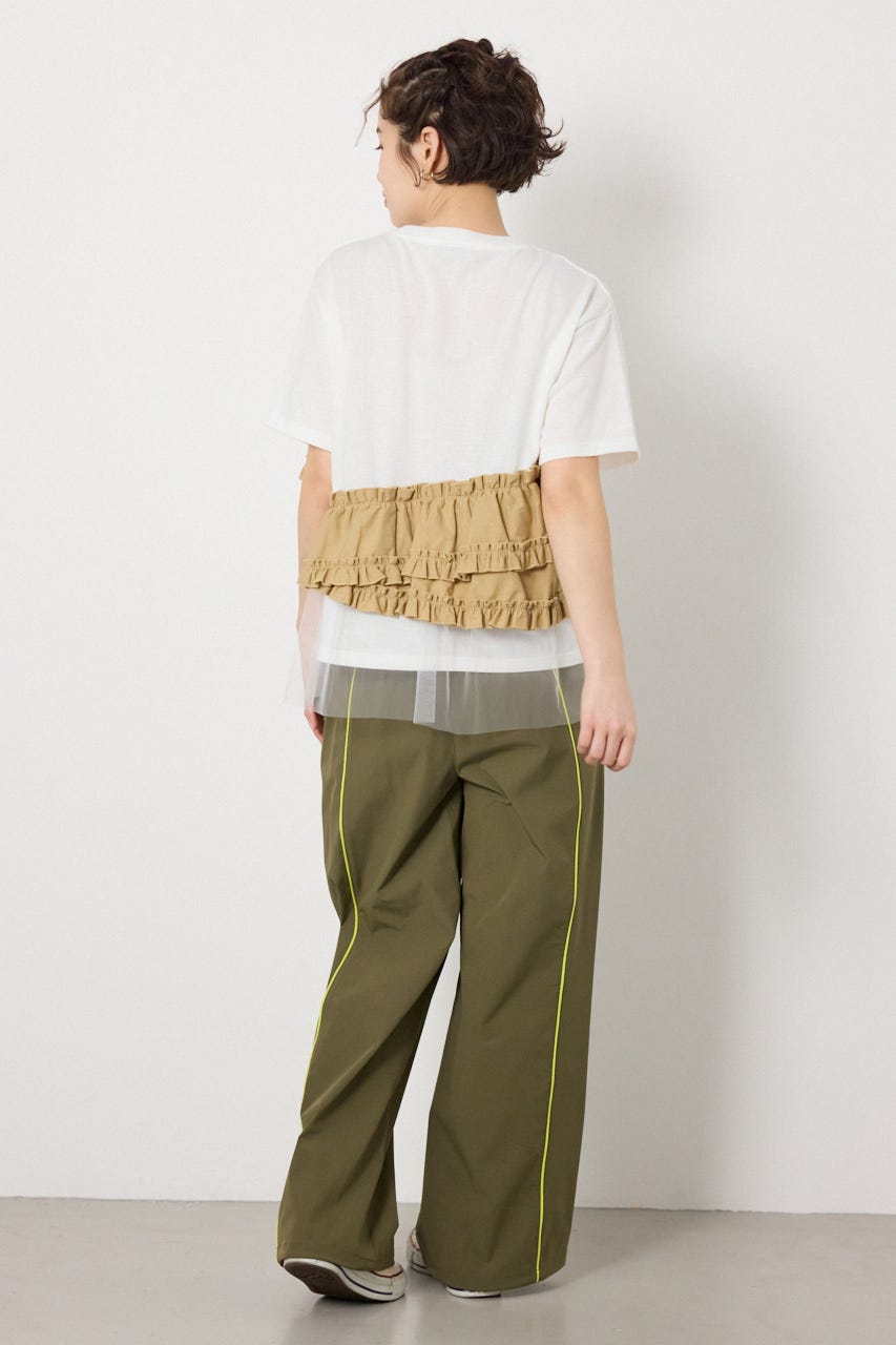 布帛チュールドッキングトップス O/WHT FREE