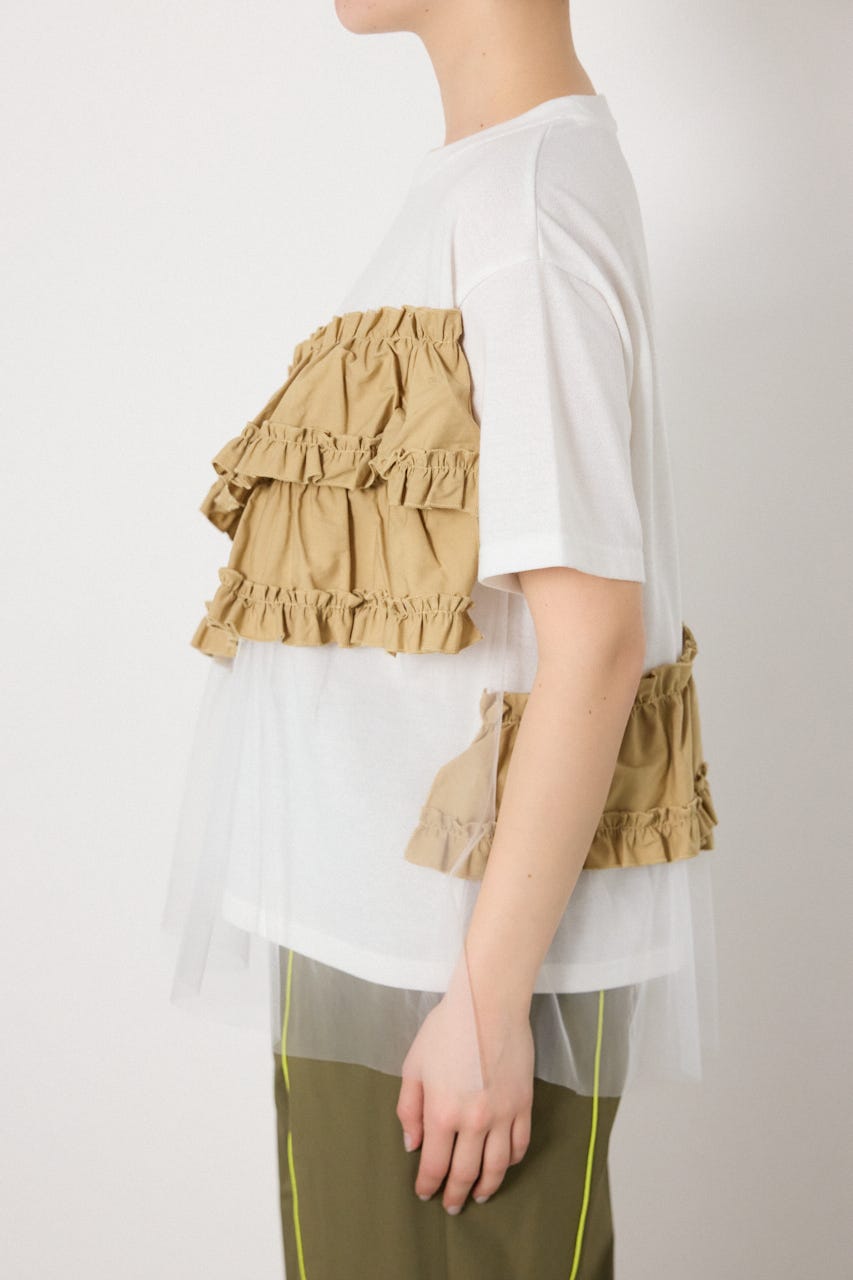 布帛チュールドッキングトップス O/WHT FREE