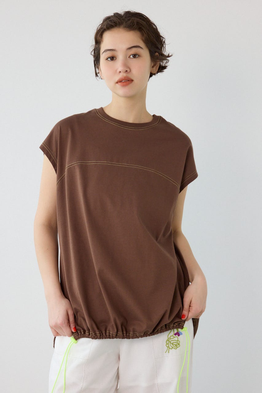FREEZE LIGHTステッチドロストTシャツ BRN FREE