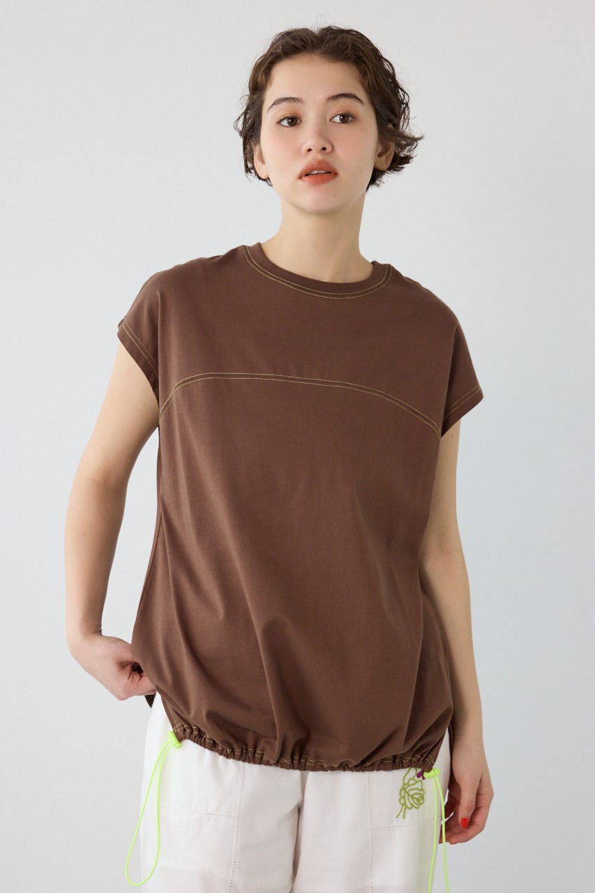 FREEZE LIGHTステッチドロストTシャツ BRN FREE
