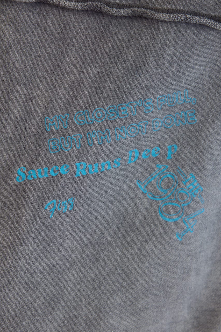 加工アウトシームスウェットトップス C.GRY FREE