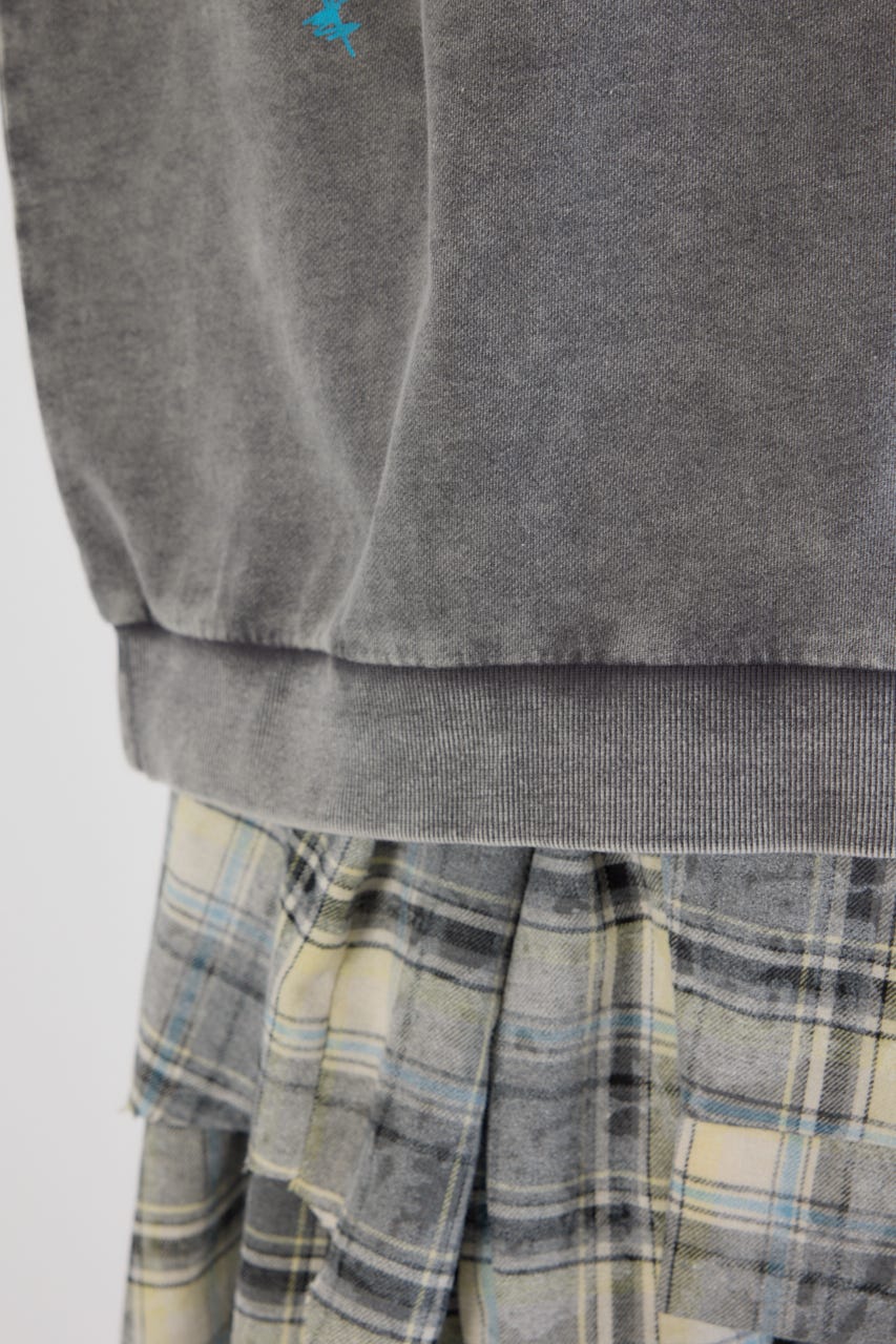 加工アウトシームスウェットトップス C.GRY FREE