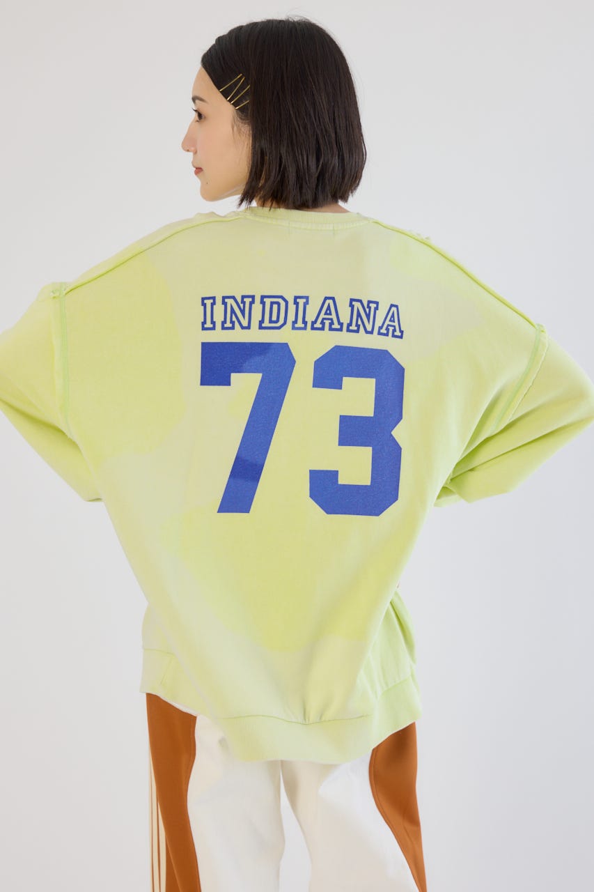 加工アウトシームスウェットトップス L/YEL FREE