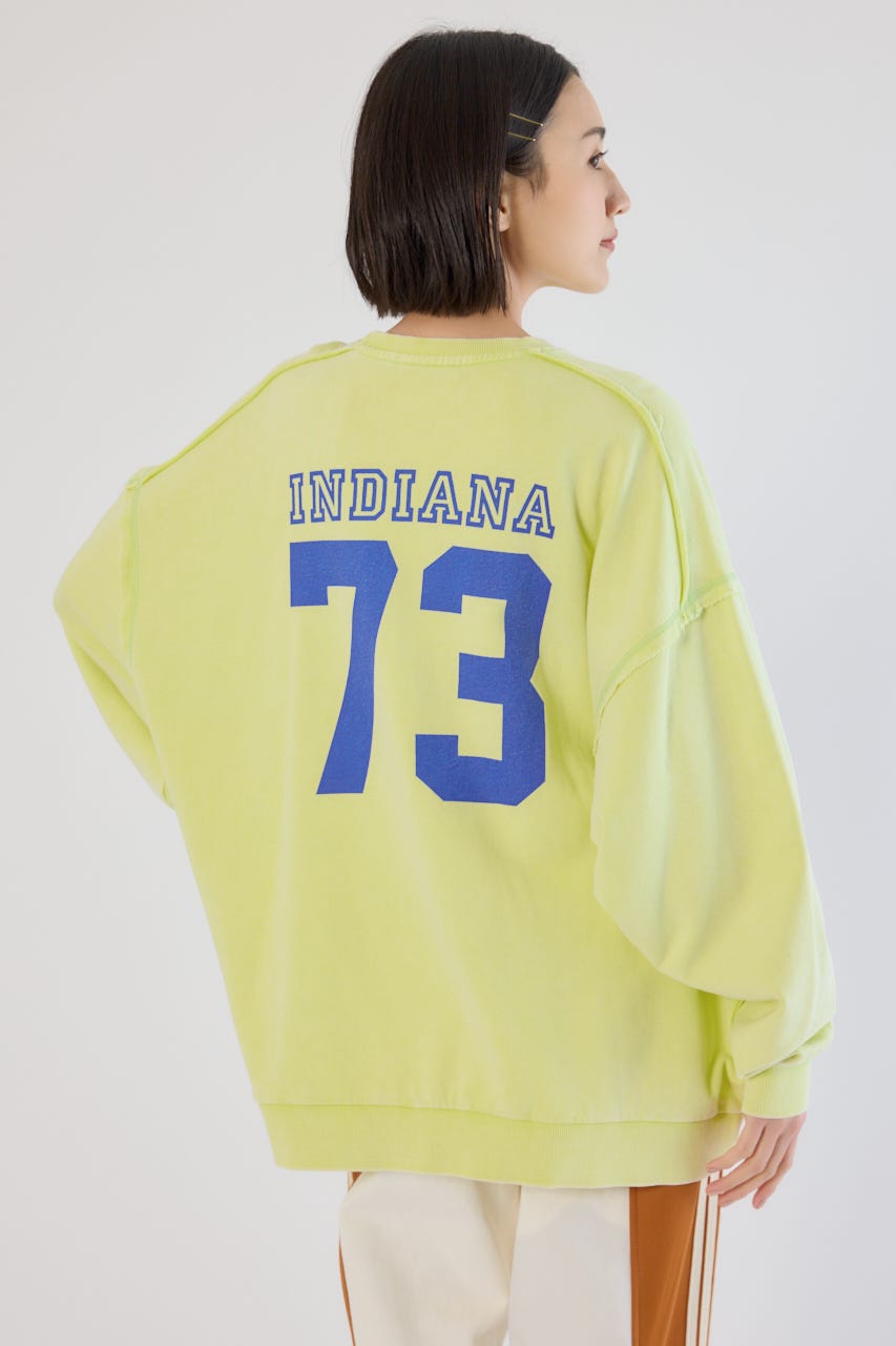 加工アウトシームスウェットトップス L/YEL FREE