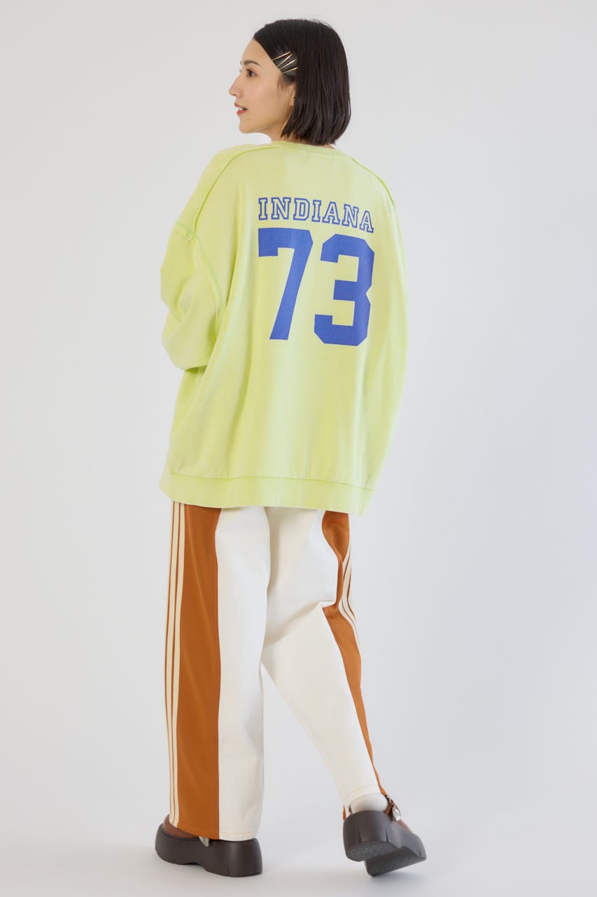 加工アウトシームスウェットトップス L/YEL FREE