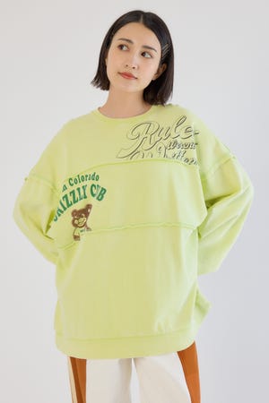 加工アウトシームスウェットトップス