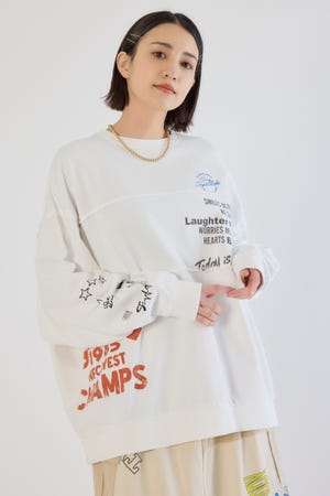 加工アウトシームスウェットトップス