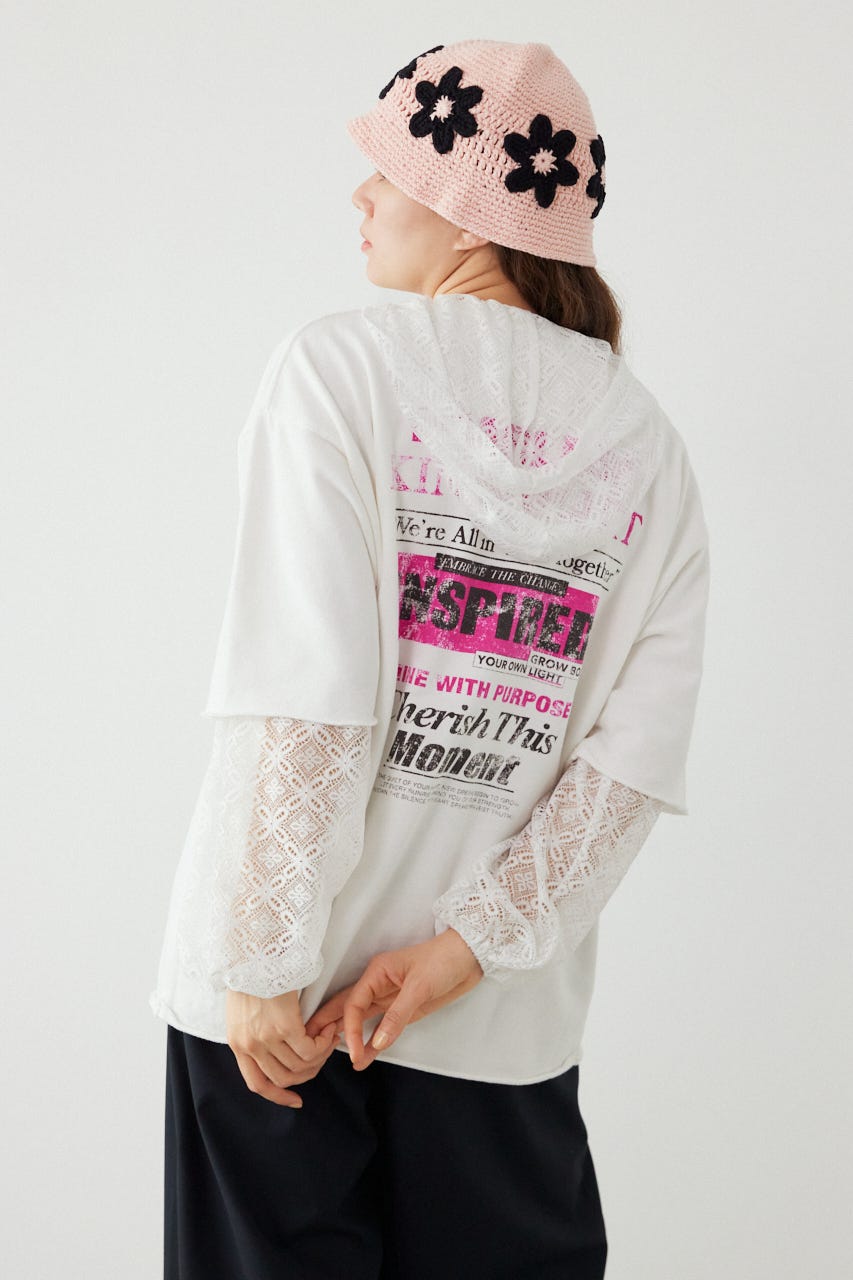 ミニ裏毛ハーフスリーブトップス O/WHT FREE