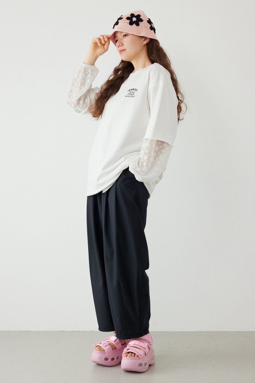 ミニ裏毛ハーフスリーブトップス O/WHT FREE