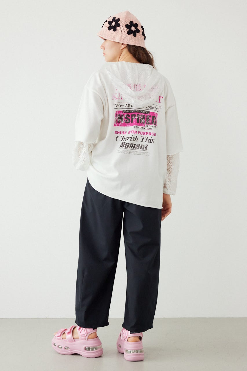 ミニ裏毛ハーフスリーブトップス O/WHT FREE