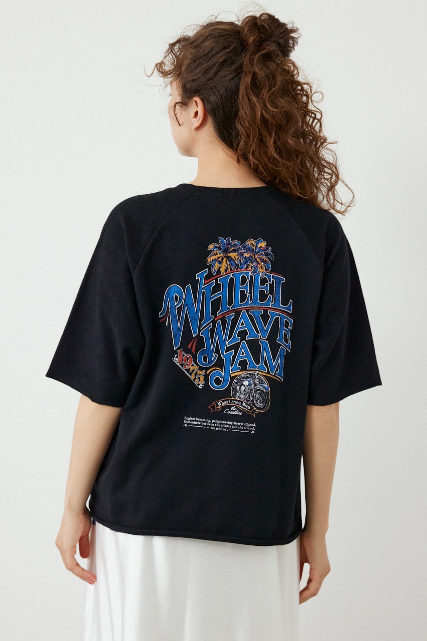 半袖リバーススウェットトップス BLK FREE