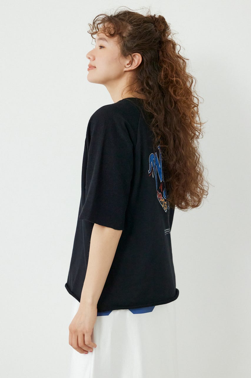 半袖リバーススウェットトップス BLK FREE