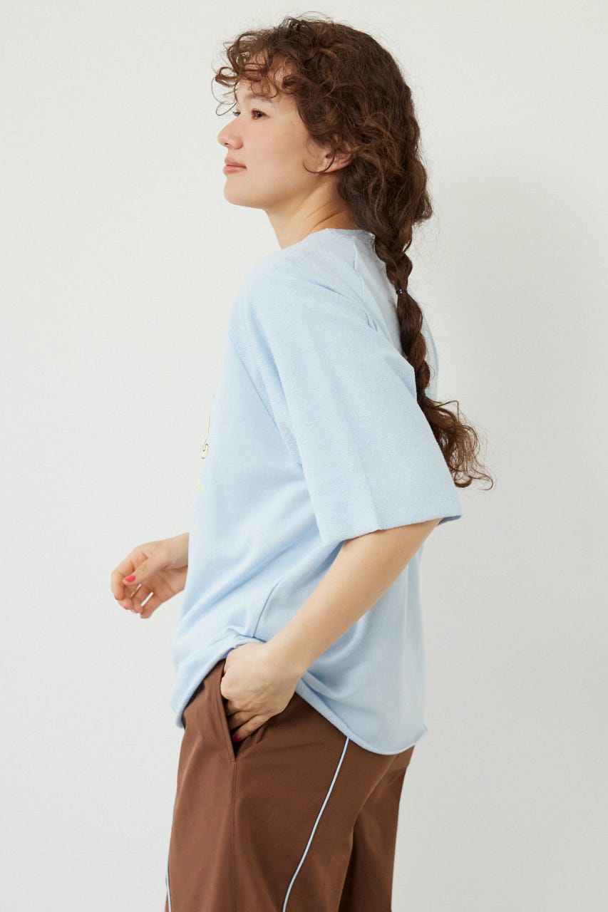 半袖リバーススウェットトップス L/BLU FREE