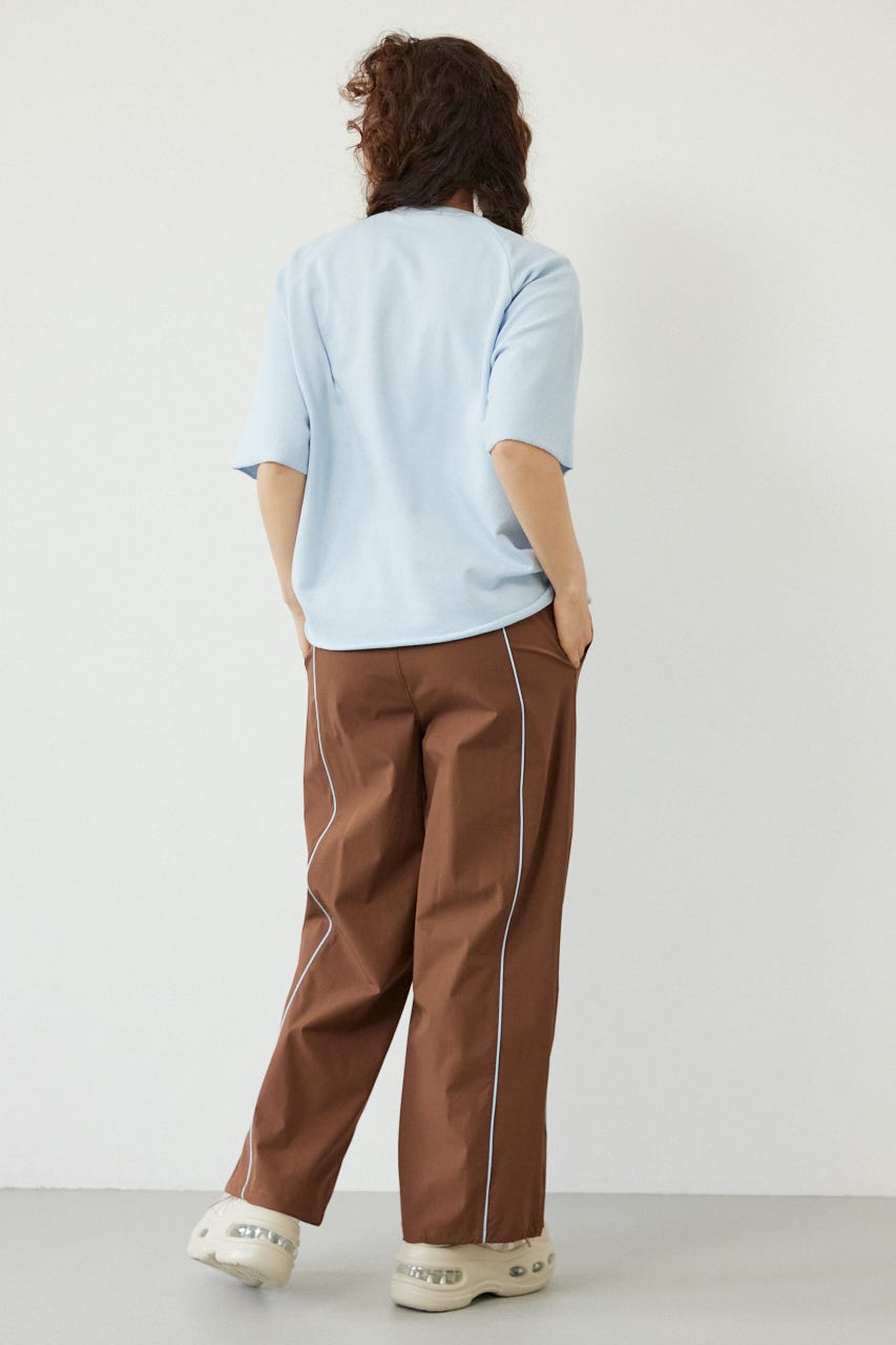 半袖リバーススウェットトップス L/BLU FREE