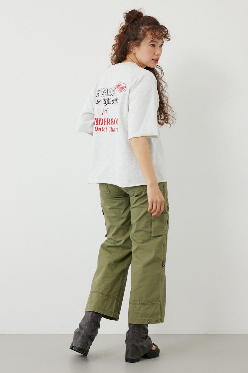 半袖リバーススウェットトップス L/T.GRY FREE