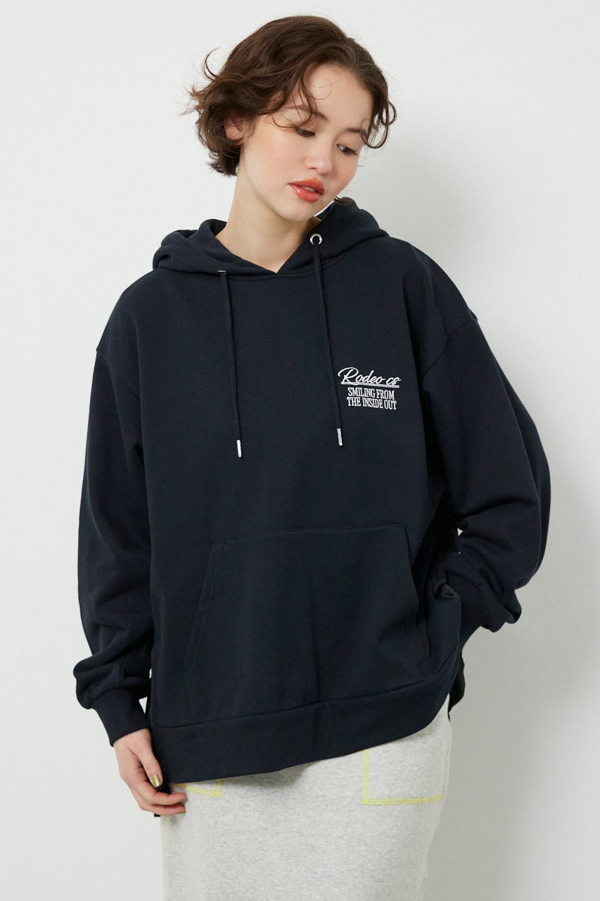 バックプリーツロゴパーカー BLK FREE