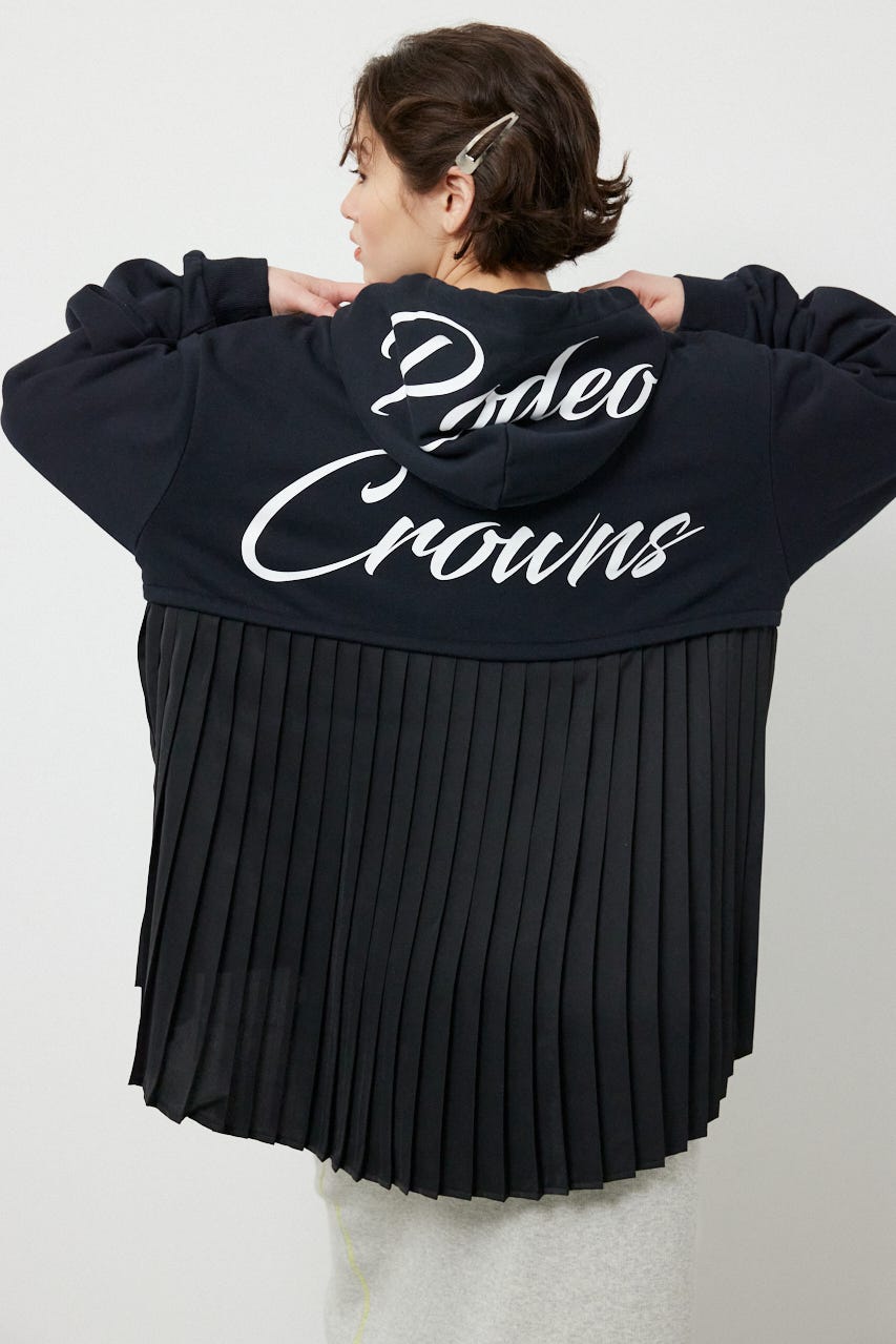 バックプリーツロゴパーカー BLK FREE