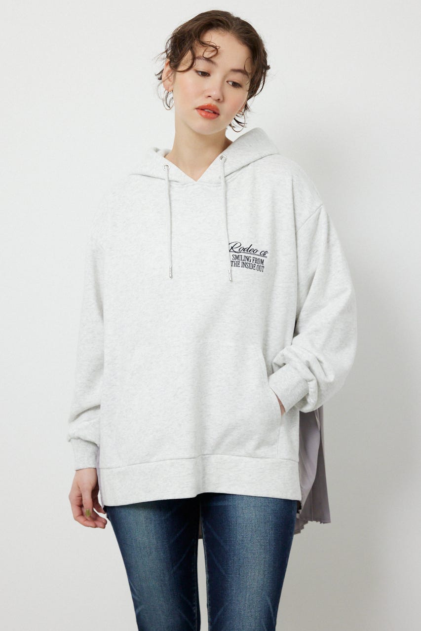 バックプリーツロゴパーカー L/T.GRY FREE