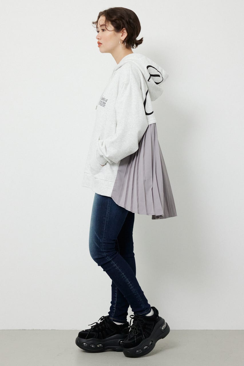 バックプリーツロゴパーカー L/T.GRY FREE