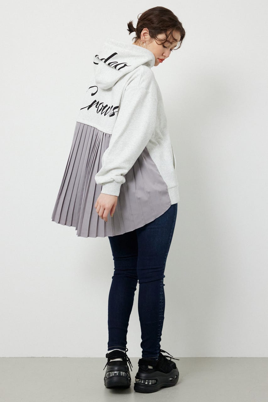 バックプリーツロゴパーカー L/T.GRY FREE