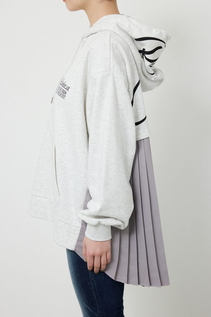 バックプリーツロゴパーカー L/T.GRY FREE