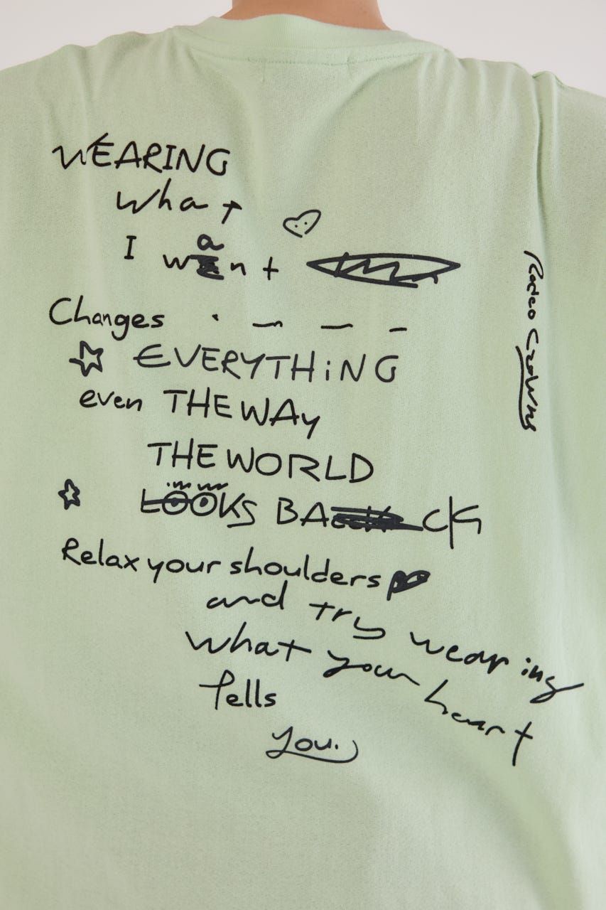 梨地VネックロングスリーブTシャツ MINT FREE