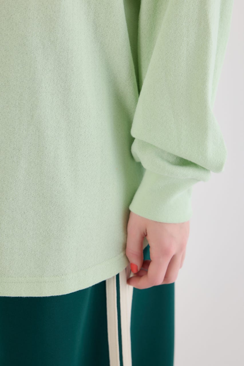 梨地VネックロングスリーブTシャツ MINT FREE