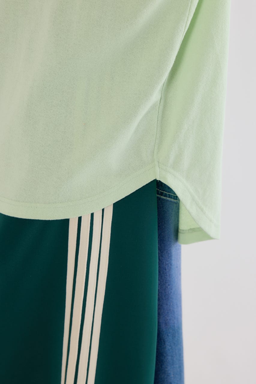 梨地VネックロングスリーブTシャツ MINT FREE