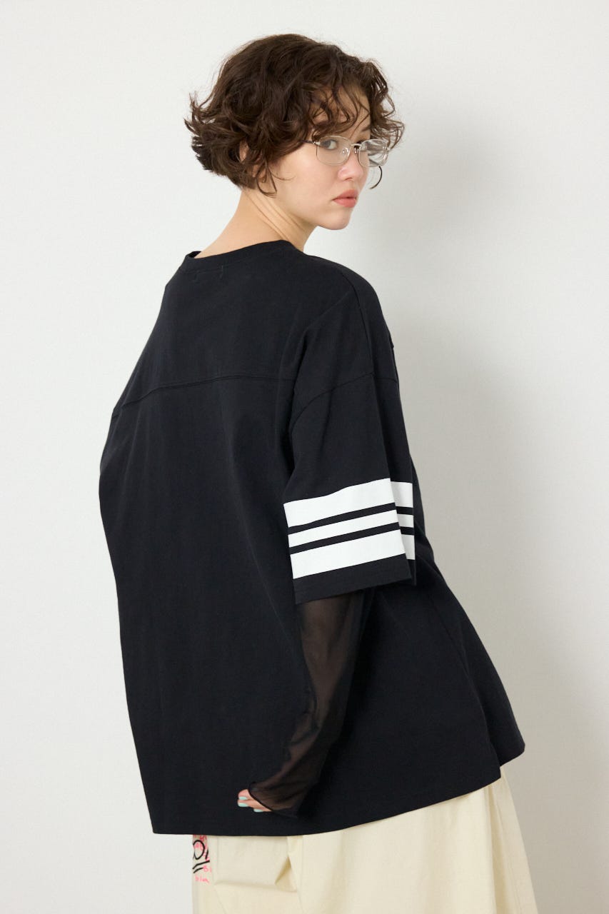 【SS先行アイテム】チュールレイヤードナンバートップス BLK FREE