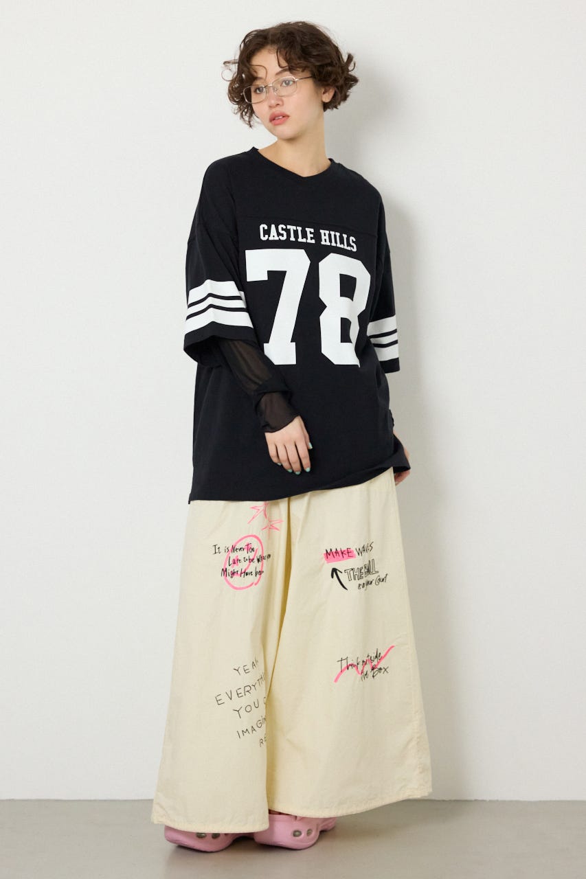 【SS先行アイテム】チュールレイヤードナンバートップス BLK FREE