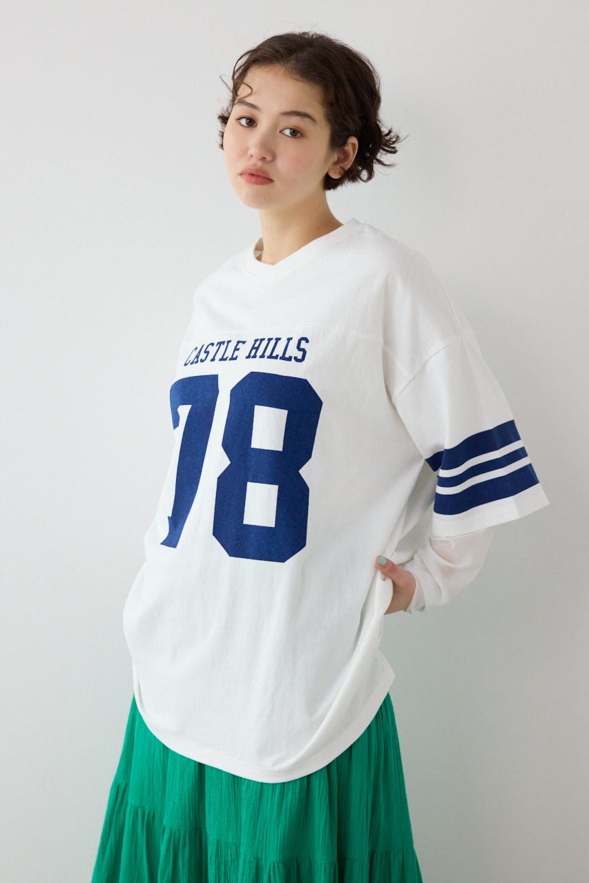 【SS先行アイテム】チュールレイヤードナンバートップス O/WHT FREE