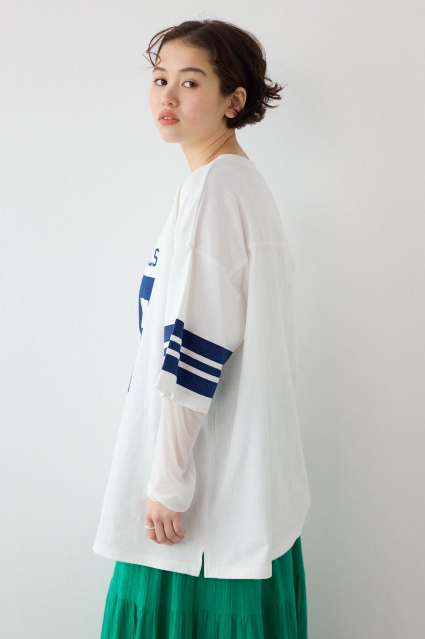 【SS先行アイテム】チュールレイヤードナンバートップス O/WHT FREE