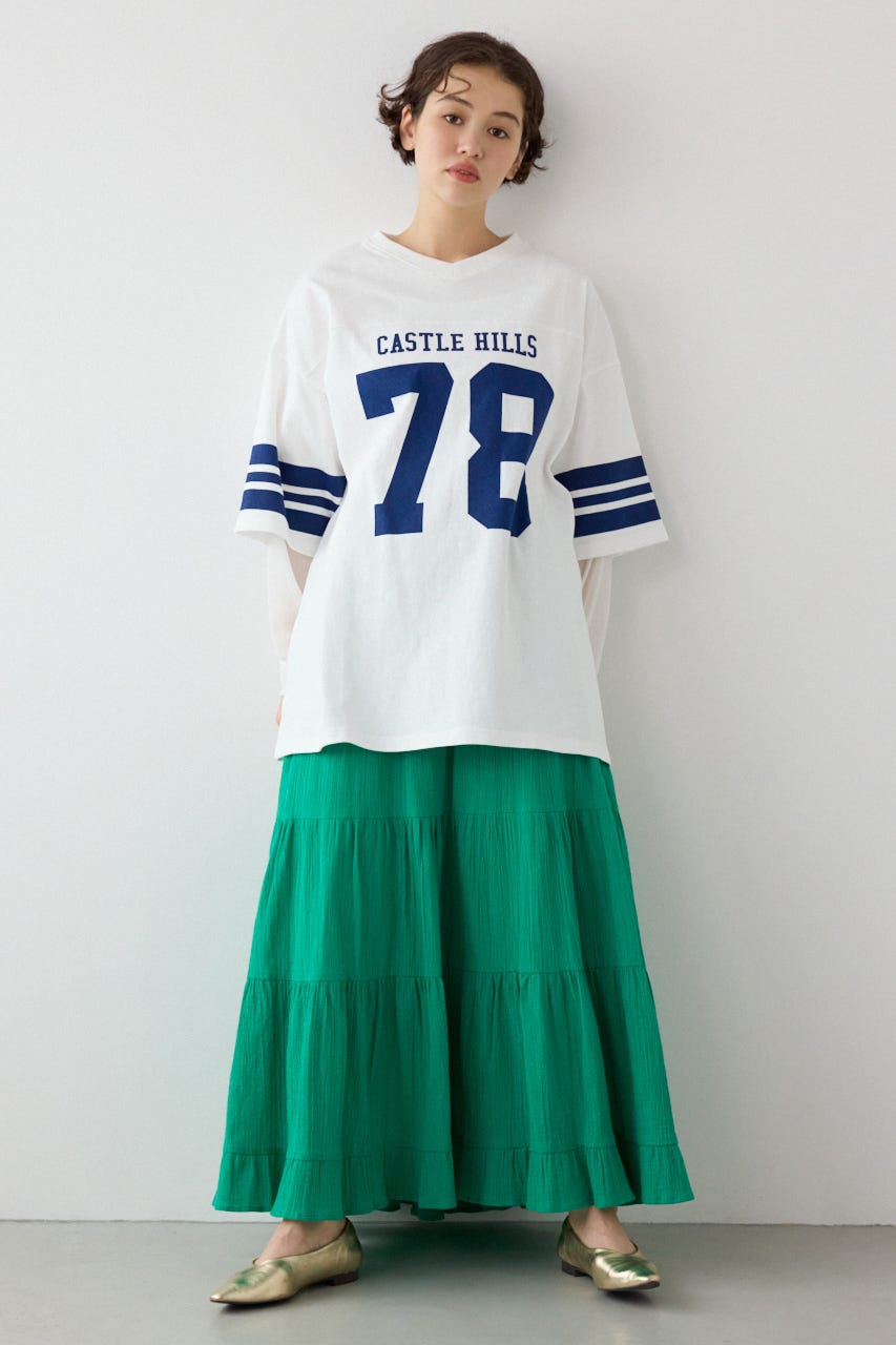 【SS先行アイテム】チュールレイヤードナンバートップス O/WHT FREE