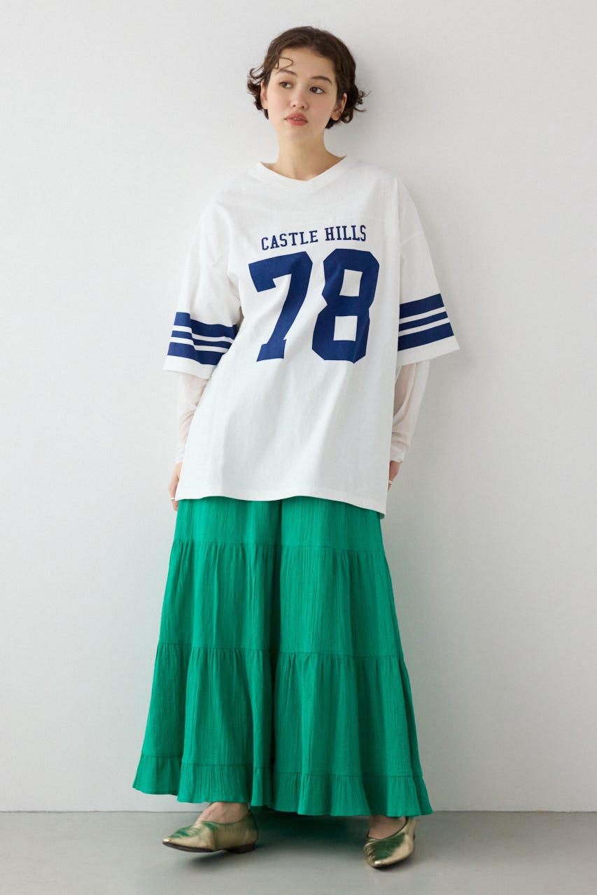 【SS先行アイテム】チュールレイヤードナンバートップス O/WHT FREE