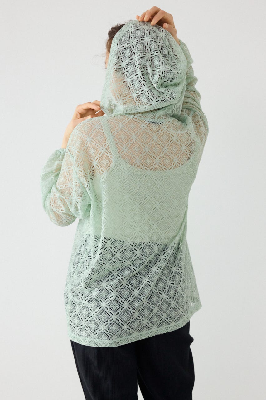メッシュフーディカーディガン MINT FREE