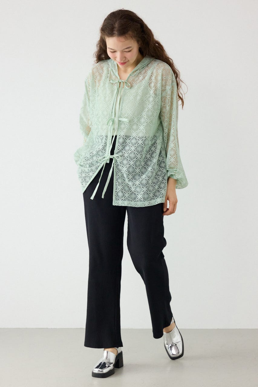 メッシュフーディカーディガン MINT FREE