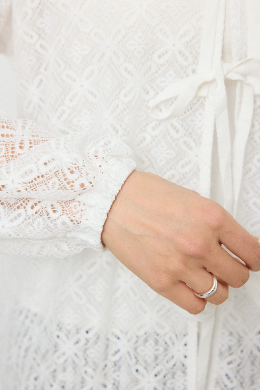 メッシュフーディカーディガン WHT FREE