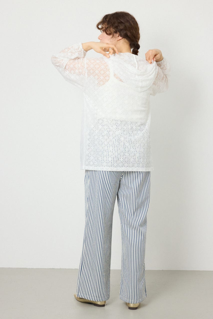 メッシュフーディカーディガン WHT FREE