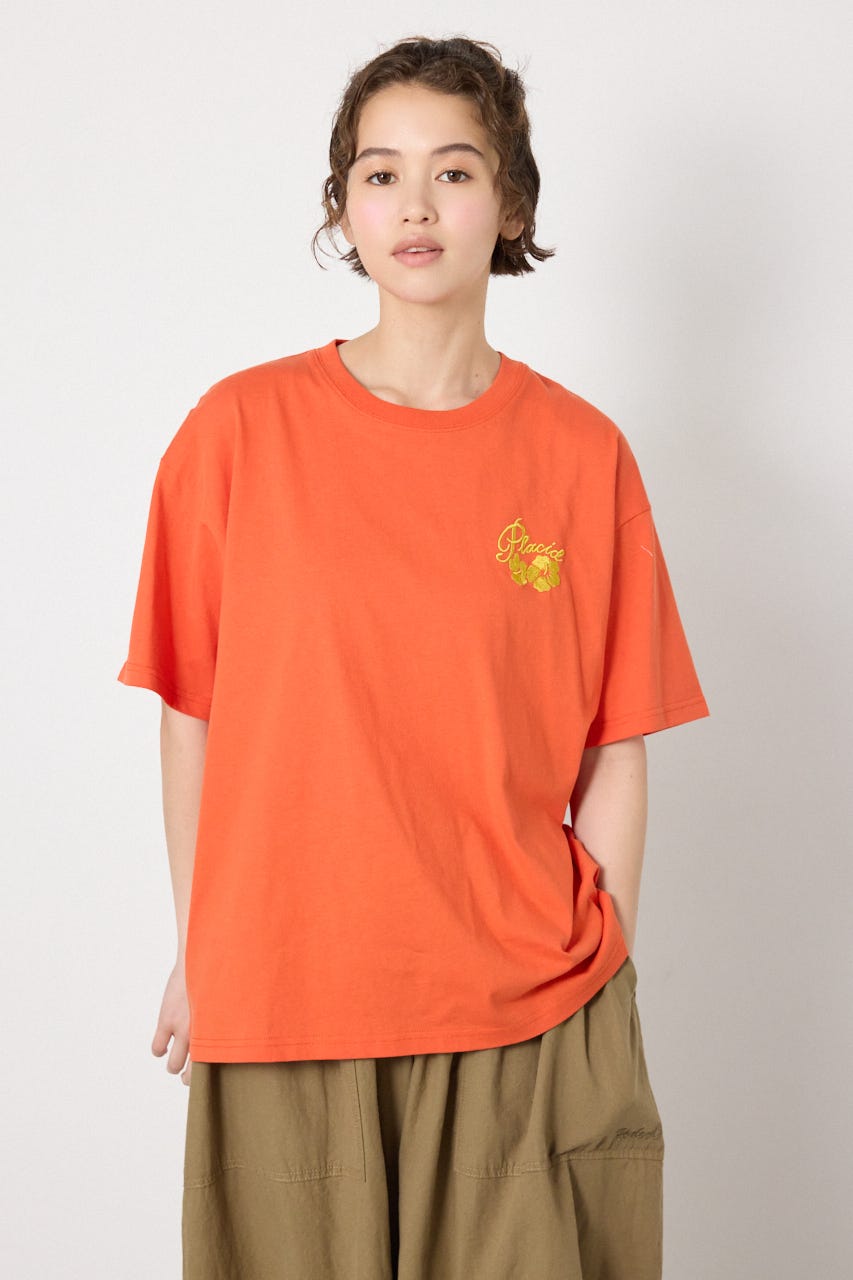ビーチ柄Tシャツ ORG S