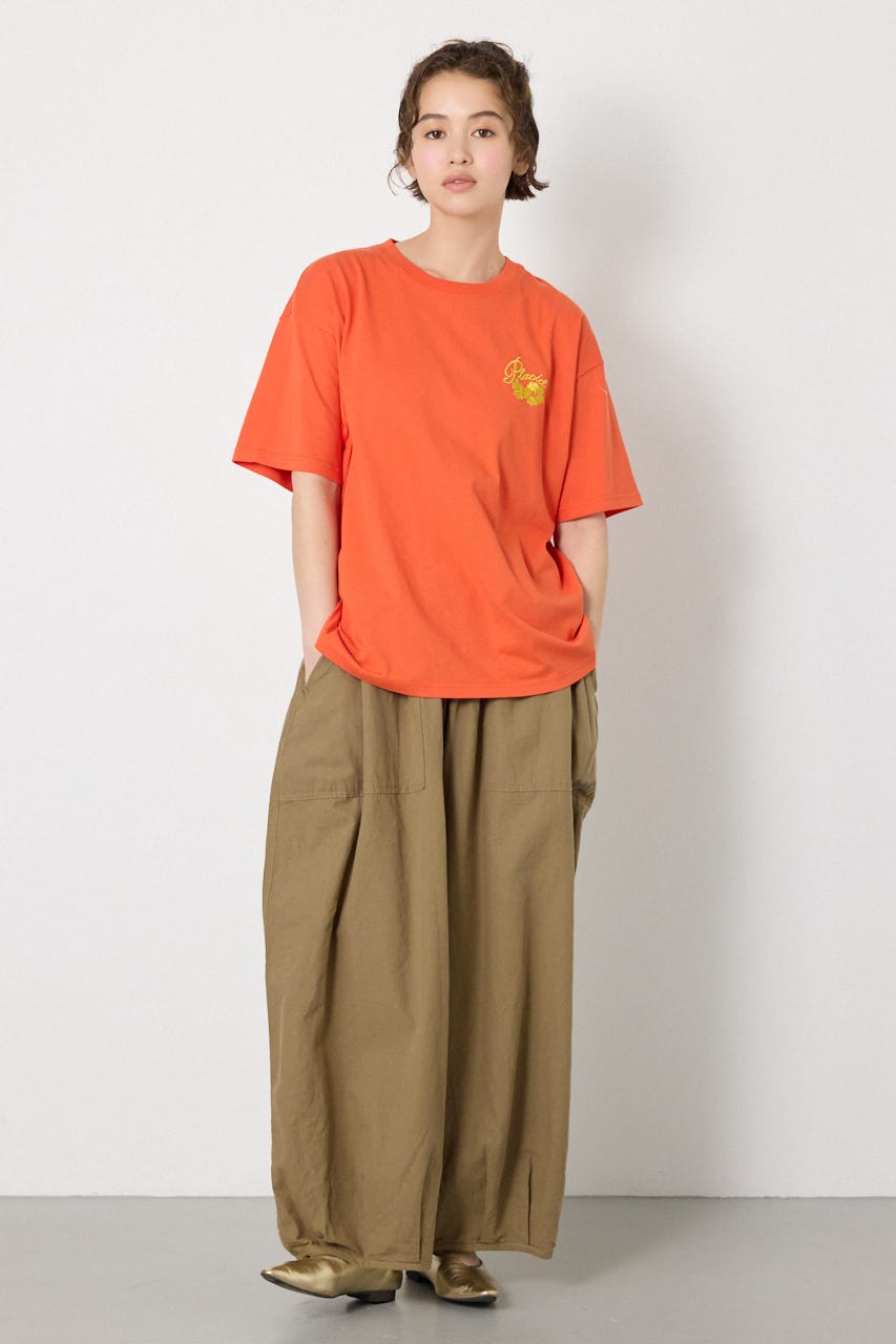 ビーチ柄Tシャツ ORG S