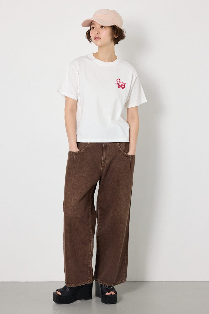 ビーチ柄Tシャツ O/WHT M