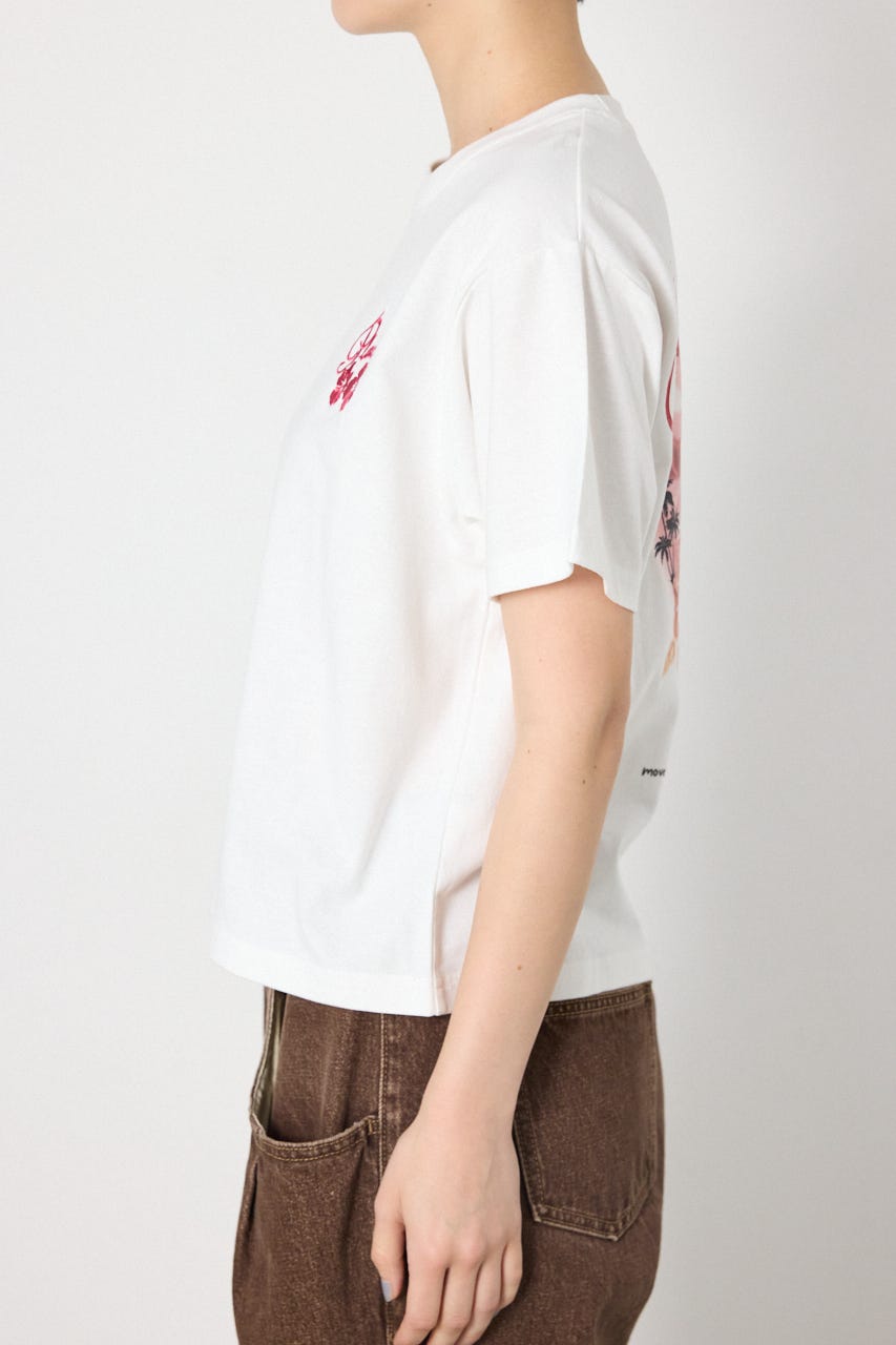 ビーチ柄Tシャツ O/WHT M